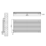Sorrento Dark Grey Anthracite Oval Designer Radiator 767x1600mm Double Panel 7379 BTU
