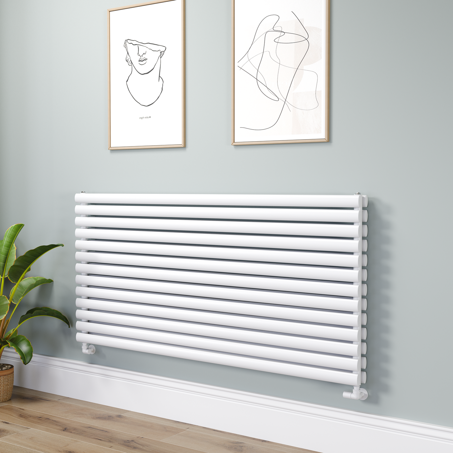 Sorrento  Oval Designer Radiator 767X1600mm Double Panel 7379 Btu RHD13-1600-WCO