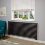 Sorrento Midnight Black Oval Designer Radiator 767x1800mm Double Panel 8239 BTU