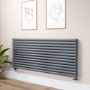 Sorrento Dark Grey Anthracite Oval Designer Radiator 767x1800mm Double Panel 8239 BTU