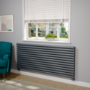 Sorrento Dark Grey Anthracite Oval Designer Radiator 767x1800mm Double Panel 8239 BTU