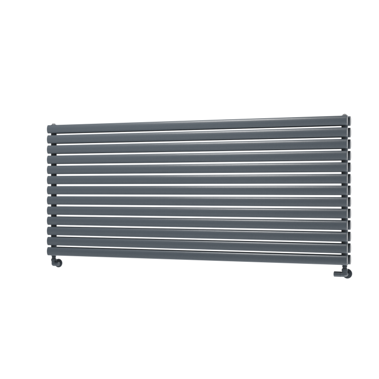Sorrento Dark Grey Anthracite Oval Designer Radiator 767x1800mm Double Panel 8239 BTU