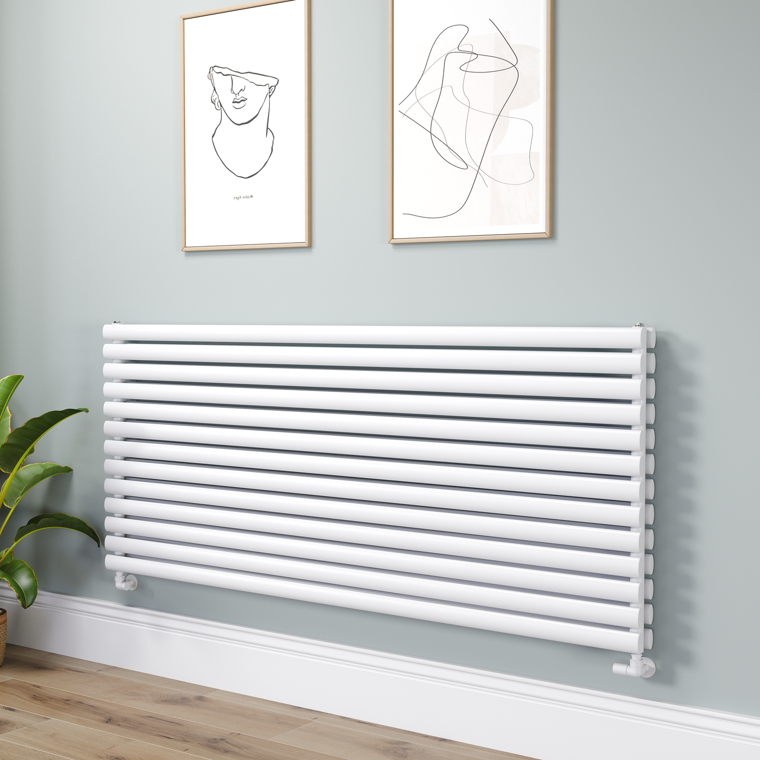 Sorrento  Oval Designer Radiator 767X1800mm Double Panel 8239 Btu RHD13-1800-WCO