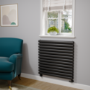 Sorrento Midnight Black Oval Designer Radiator 767x800mm Double Panel 3932 BTU