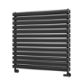 Sorrento Midnight Black Oval Designer Radiator 767x800mm Double Panel 3932 BTU