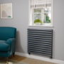 Sorrento Dark Grey Anthracite Oval Designer Radiator 767x800mm Double Panel 3932 BTU