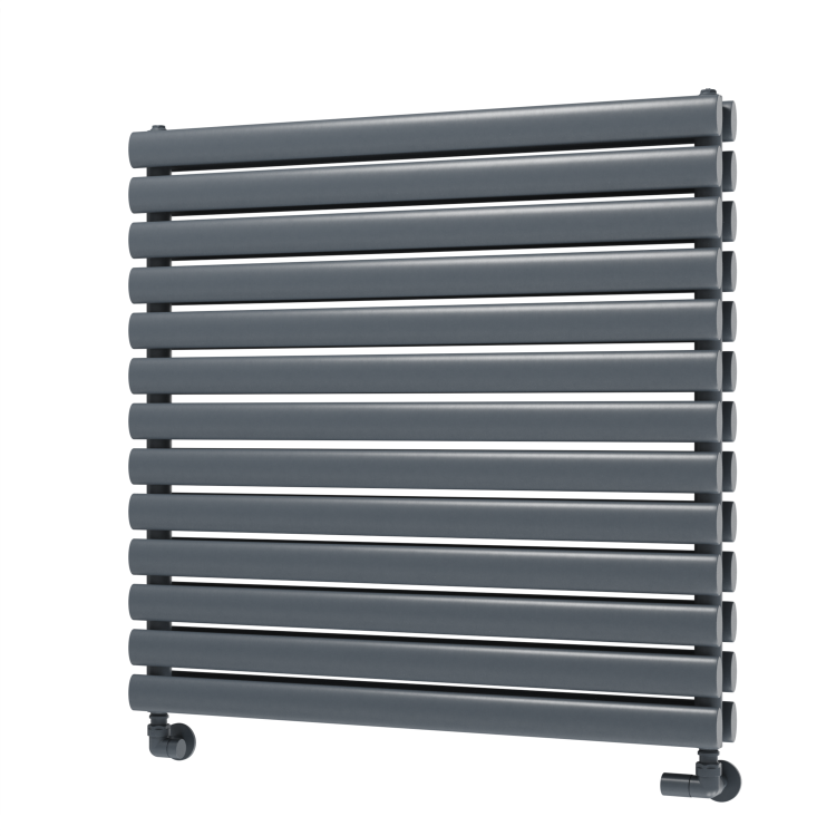 Sorrento Dark Grey Anthracite Oval Designer Radiator 767x800mm Double Panel 3932 BTU