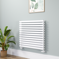 Sorrento White Oval Designer Radiator 767x800mm Double Panel 3932 BTU