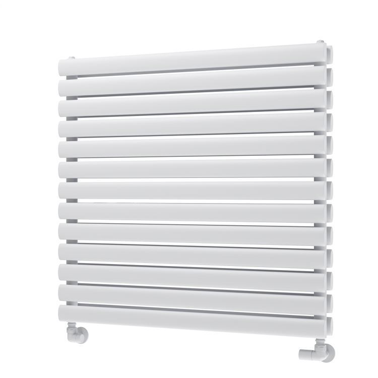 Sorrento White Oval Designer Radiator 767x800mm Double Panel 3932 BTU
