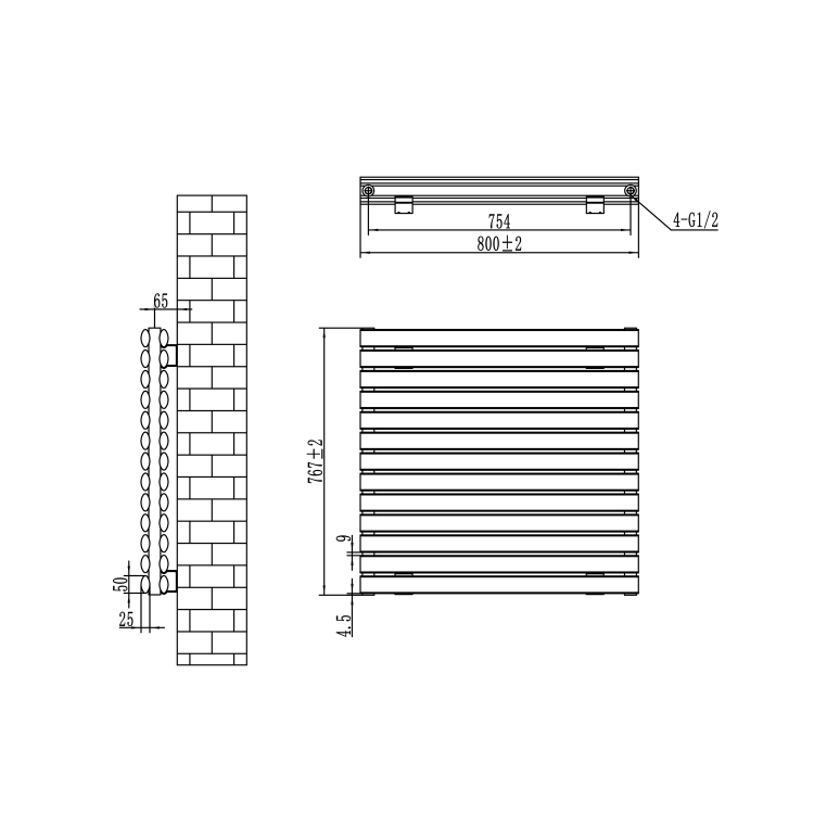 Sorrento White Oval Designer Radiator 767x800mm Double Panel 3932 BTU