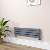 Riace Dark Grey Anthracite Flat Designer Radiator 280x1000mm Double Panel 1655 BTU