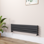 Riace Midnight Black Flat Designer Radiator 280x1200mm Double Panel 1949 BTU
