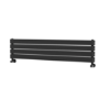 Riace Midnight Black Flat Designer Radiator 280x1200mm Double Panel 1949 BTU