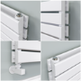 Riace White Flat Designer Radiator 280x1200mm Double Panel 1949 BTU