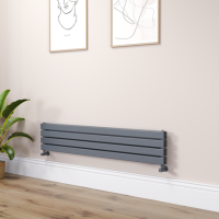 Riace Dark Grey Anthracite Flat Designer Radiator 280x1400mm Double Panel 2235 BTU
