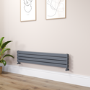 Riace Dark Grey Anthracite Flat Designer Radiator 280x1400mm Double Panel 2235 BTU