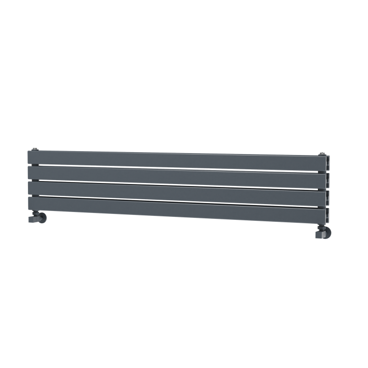 Riace Dark Grey Anthracite Flat Designer Radiator 280x1400mm Double Panel 2235 BTU