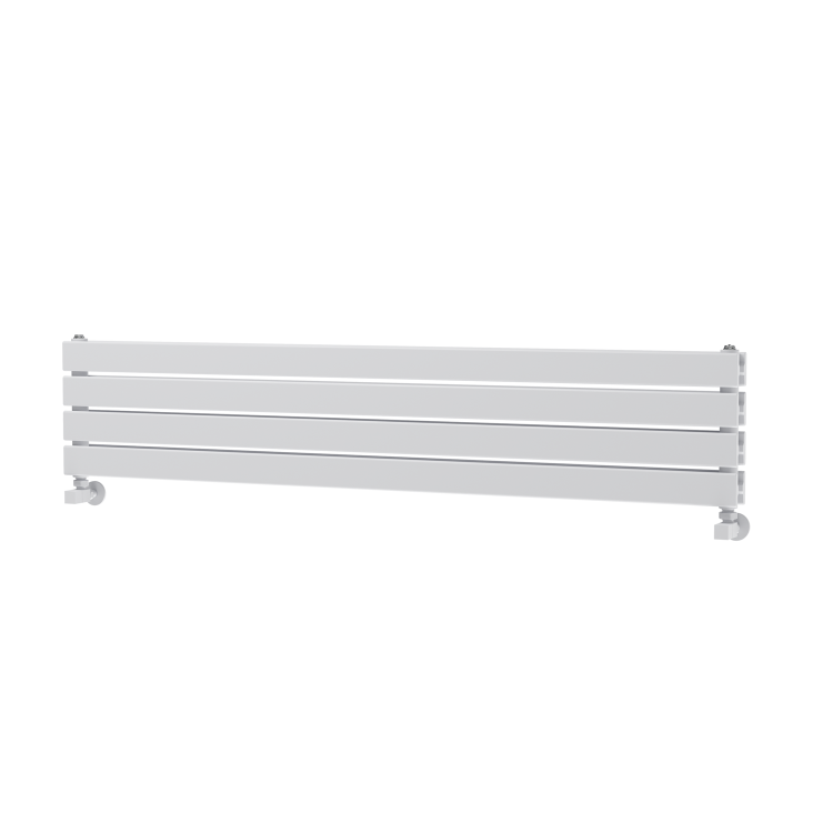 Riace White Flat Designer Radiator 280x1400mm Double Panel 2235 BTU