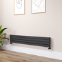Riace Midnight Black Flat Designer Radiator 280x1600mm Double Panel 2512 BTU