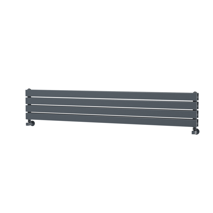 Riace Dark Grey Anthracite Flat Designer Radiator 280x1600mm Double Panel 2512 BTU