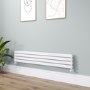 Riace White Flat Designer Radiator 280x1600mm Double Panel 2512 BTU