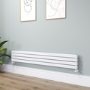 Riace White Flat Designer Radiator 280x1800mm Double Panel 2778 BTU
