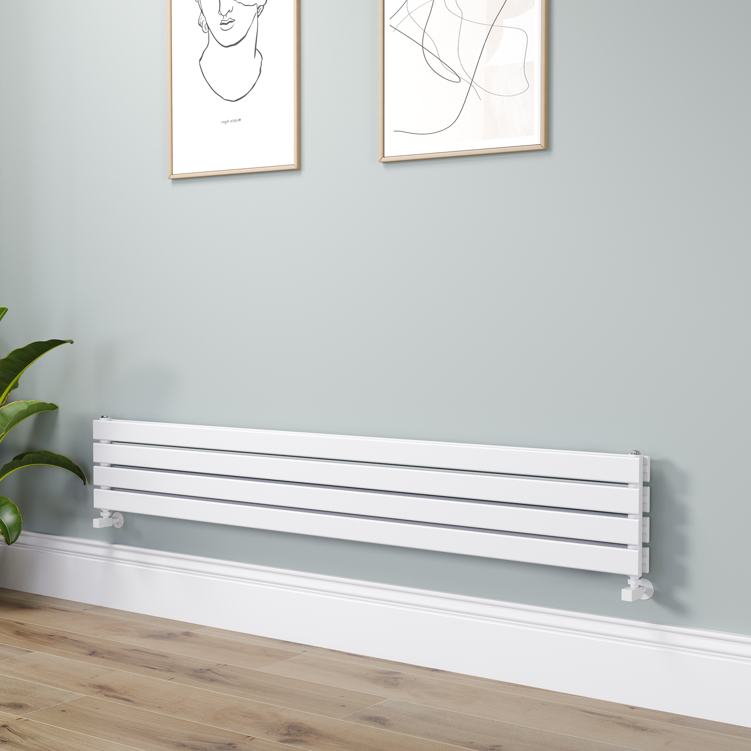 Riace  Flat Designer Radiator 280X1800mm Double Panel 2778 Btu RHD4-1800-WCF