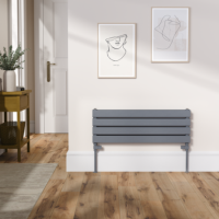 Riace Dark Grey Anthracite Flat Designer Radiator 280x800mm Double Panel 1352 BTU