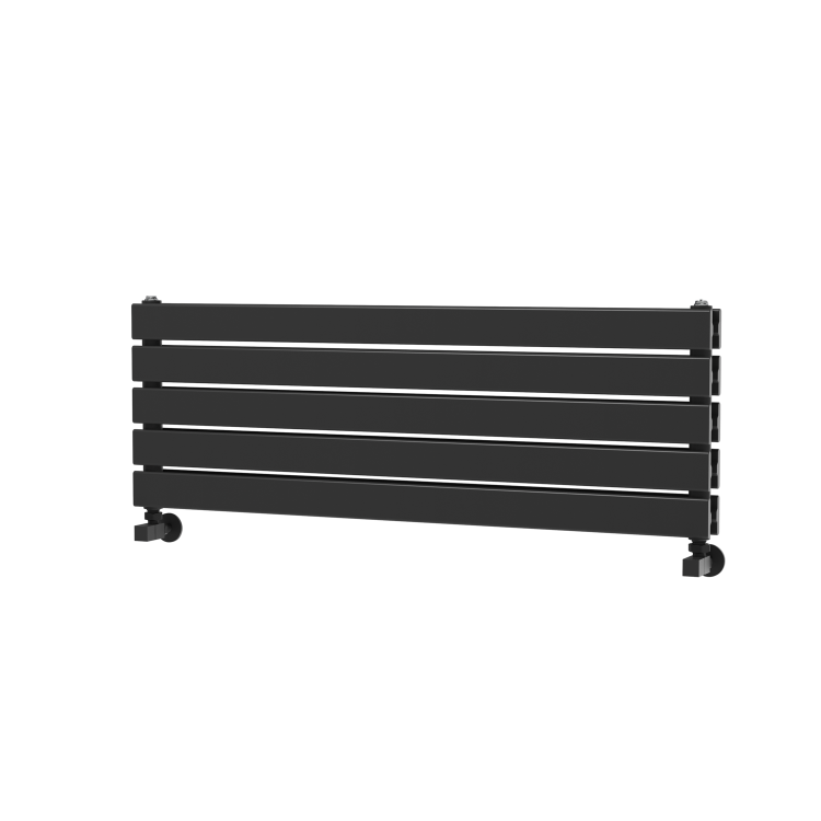Riace Midnight Black Flat Designer Radiator 350x1000mm Double Panel 2068 BTU