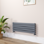 Riace Dark Grey Anthracite Flat Designer Radiator 350x1000mm Double Panel 2068 BTU