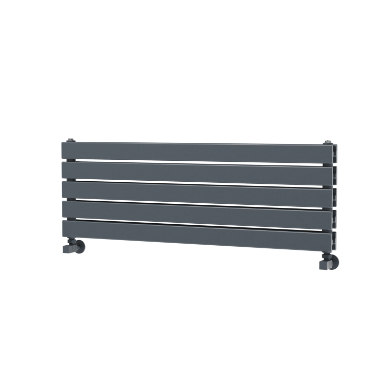 Riace Dark Grey Anthracite Flat Designer Radiator 350x1000mm Double Panel 2068 BTU
