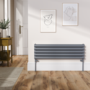 Sorrento Dark Grey Anthracite Oval Designer Radiator 295x1000mm Double Panel 1846 BTU