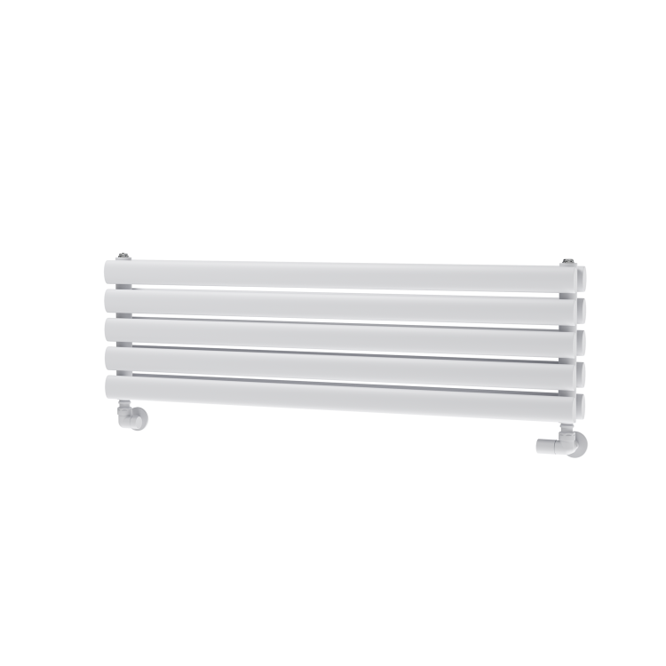Sorrento White Oval Designer Radiator 295x1000mm Double Panel 1846 BTU