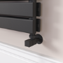 Riace Linea Midnight Black Flat Designer Radiator 350x1200mm Double Panel 2437 BTU - Horizontal Bars