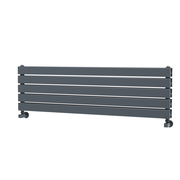 Riace Dark Grey Anthracite Flat Designer Radiator 350x1200mm Double Panel 2437 BTU