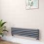 Sorrento Dark Grey Anthracite Oval Designer Radiator 295x1200mm Double Panel 2177 BTU