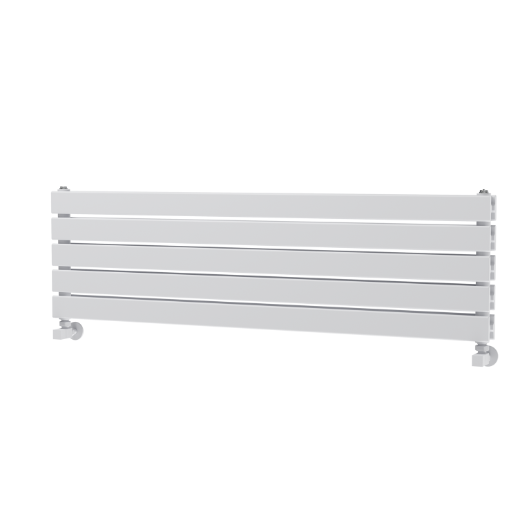 Riace White Flat Designer Radiator 350x1200mm Double Panel 2437 BTU