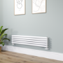 Sorrento White Oval Designer Radiator 295x1400mm Double Panel 2509 BTU