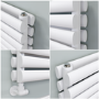 Sorrento White Oval Designer Radiator 295x1400mm Double Panel 2509 BTU
