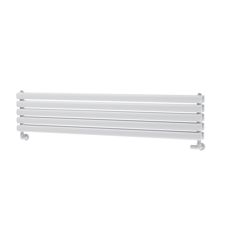 Sorrento White Oval Designer Radiator 295x1400mm Double Panel 2509 BTU
