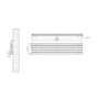 Riace Midnight Black Flat Designer Radiator 350x1600mm Double Panel 3140 BTU