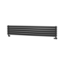 Sorrento Midnight Black Oval Designer Radiator 295x1600mm Double Panel 2836 BTU