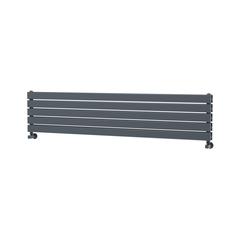 Riace Dark Grey Anthracite Flat Designer Radiator 350x1600mm Double Panel 3140 BTU