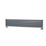 Sorrento Dark Grey Anthracite Oval Designer Radiator 295x1600mm Double Panel 2836 BTU