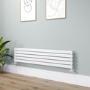 Riace White Flat Designer Radiator 350x1600mm Double Panel 3140 BTU