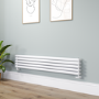 Sorrento White Oval Designer Radiator 295x1600mm Double Panel 2836 BTU