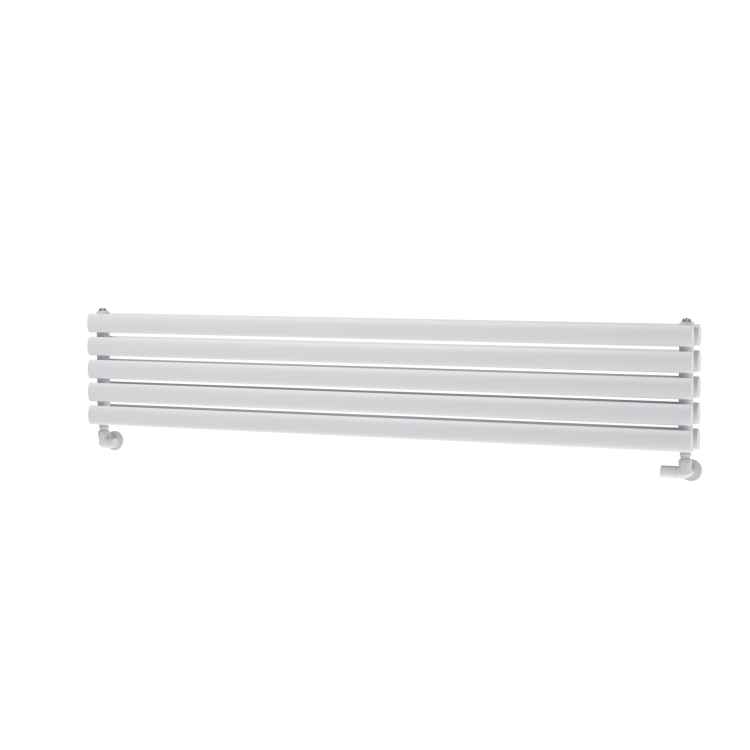 Sorrento White Oval Designer Radiator 295x1600mm Double Panel 2836 BTU