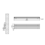Sorrento White Oval Designer Radiator 295x1600mm Double Panel 2836 BTU