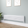 Riace White Flat Designer Radiator 350x1800mm Double Panel 3474 BTU