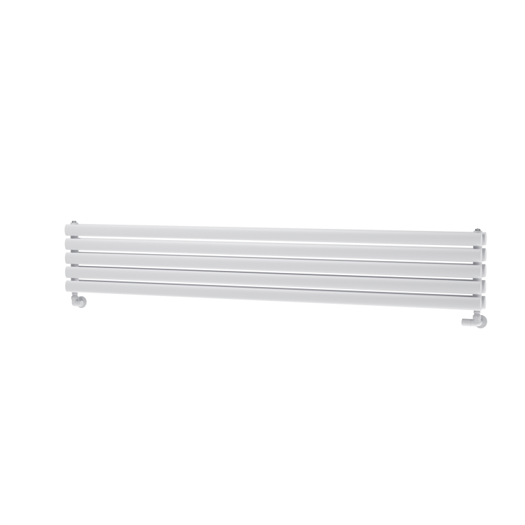 Sorrento White Oval Designer Radiator 295x1800mm Double Panel 3171 BTU